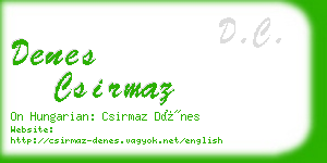 denes csirmaz business card